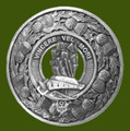 MacNeil Barra Clan Crest Thistle Round Stylish Pewter Clan Badge Plaid Brooch