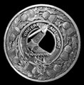 MacNeil Gigha Clan Crest Thistle Round Sterling Silver Clan Badge Plaid Brooch