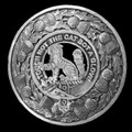 MacPherson Clan Crest Thistle Round Sterling Silver Clan Badge Plaid Brooch