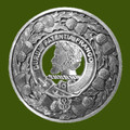 Muir Clan Crest Thistle Round Stylish Pewter Clan Badge Plaid Brooch
