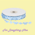 Baby Blue Butterflies and Flowers Satin Ribbon 19mm x 5 metres