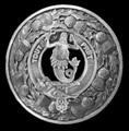 Murray Mermaid Clan Crest Thistle Round Sterling Silver Clan Badge Plaid Brooch