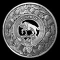 Nisbet Clan Crest Thistle Round Sterling Silver Clan Badge Plaid Brooch