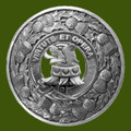 Pentland Clan Crest Thistle Round Stylish Pewter Clan Badge Plaid Brooch