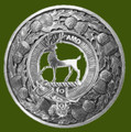 Scott Clan Crest Thistle Round Stylish Pewter Clan Badge Plaid Brooch