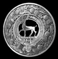 Scott Clan Crest Thistle Round Sterling Silver Clan Badge Plaid Brooch