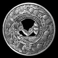 Skene Clan Crest Thistle Round Sterling Silver Clan Badge Plaid Brooch