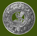 Stewart Clan Crest Thistle Round Stylish Pewter Clan Badge Plaid Brooch