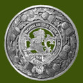 Stuart Clan Crest Thistle Round Stylish Pewter Clan Badge Plaid Brooch