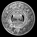 City Of Glasgow Crest Thistle Round Sterling Silver Badge Plaid Brooch