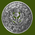 Scottish Floral Emblem Thistle Round Stylish Pewter Badge Plaid Brooch