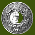 Haliburton Clan Crest Thistle Round Stylish Pewter Clan Badge Plaid Brooch