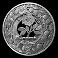 Learmont Clan Crest Thistle Round Sterling Silver Clan Badge Plaid Brooch