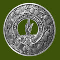 Logie Clan Crest Thistle Round Stylish Pewter Clan Badge Plaid Brooch