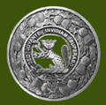 MacThomas Clan Crest Thistle Round Stylish Pewter Clan Badge Plaid Brooch