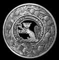 MacThomas Clan Crest Thistle Round Sterling Silver Clan Badge Plaid Brooch