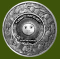 Pitcairn Clan Crest Thistle Round Stylish Pewter Clan Badge Plaid Brooch