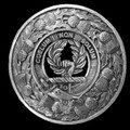 Stevenson Clan Crest Thistle Round Sterling Silver Clan Badge Plaid Brooch