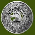Tait Clan Crest Thistle Round Stylish Pewter Clan Badge Plaid Brooch