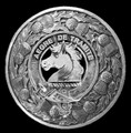 Tait Clan Crest Thistle Round Sterling Silver Clan Badge Plaid Brooch