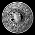 Tweedie Clan Crest Thistle Round Sterling Silver Clan Badge Plaid Brooch
