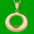 Simple Open Circle Highly Polished 14K Yellow Gold Pendant