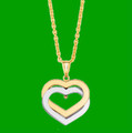 Double Entwined Open Hearts Highly Polished Two Tone 14K Gold Pendant