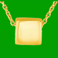 Simple Square Highly Polished Small 14K Yellow Gold Pendant