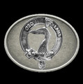 Arbuthnot Clan Badge Oval Antiqued Mens Sterling Silver Belt Buckle