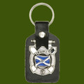 Clan Crest Stylish Pewter Clan Badge Fob Leather Key Ring