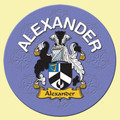 Alexander Coat of Arms Cork Round English Family Name Coasters Set of 10