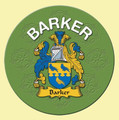 Barker Coat of Arms Cork Round English Family Name Coasters Set of 10