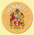 Bennett Coat of Arms Cork Round English Family Name Coasters Set of 10