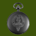Clan Badge Engraved Round Matt Black Clan Crest Pocket Watch