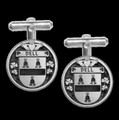 Bell Irish Coat Of Arms Claddagh Sterling Silver Family Crest Cufflinks