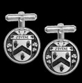 OByrne Irish Coat Of Arms Claddagh Sterling Silver Family Crest Cufflinks
