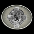 Vaughan Irish Coat of Arms Oval Antiqued Mens Sterling Silver Belt Buckle