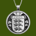 OBrien Irish Coat Of Arms Claddagh Round Pewter Family Crest Pendant