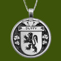 Duffy Irish Coat Of Arms Claddagh Round Pewter Family Crest Pendant