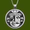 Hagan Irish Coat Of Arms Claddagh Round Pewter Family Crest Pendant