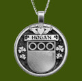 Hogan Irish Coat Of Arms Claddagh Round Pewter Family Crest Pendant