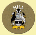 Hill Coat of Arms Cork Round English Family Name Coasters Set of 10