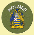Holmes Coat of Arms Cork Round English Family Name Coasters Set of 10