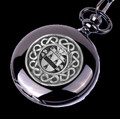 Bell Irish Coat Of Arms Silver Family Crest Black Hunter Pocket Watch