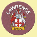 Lawrence Coat of Arms Cork Round English Family Name Coasters Set of 10