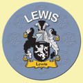 Lewis Coat of Arms Cork Round English Family Name Coasters Set of 10