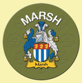 Marsh Coat of Arms Cork Round English Family Name Coasters Set of 10