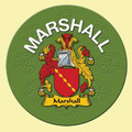 Marshall Coat of Arms Cork Round English Family Name Coasters Set of 10