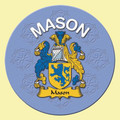 Mason Coat of Arms Cork Round English Family Name Coasters Set of 10