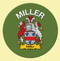 Miller Coat of Arms Cork Round English Family Name Coasters Set of 10